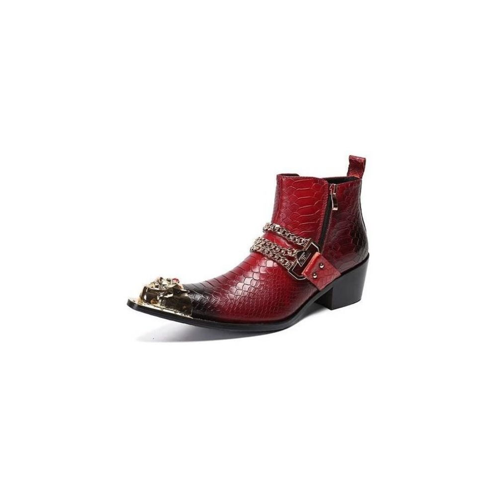 Bottes Pour Hommes Bottines Exotiques - Rouge 1