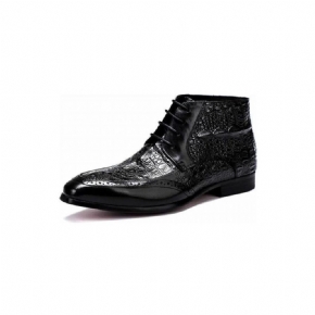 Bottes Pour Hommes Bottines Exotiques À Lacets Cuir Véritable