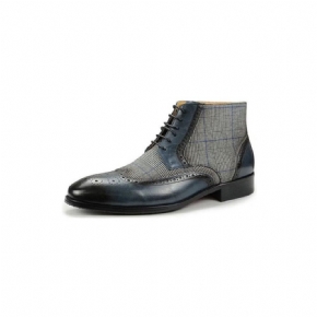 Bottes Pour Hommes Bottines À Fermeture Éclair Cuir Luxe Imprimé