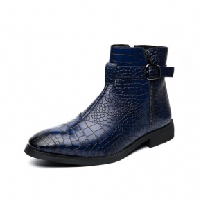 Bottes Pour Hommes Bottines À Fermeture Éclair Motif Croco Britannique