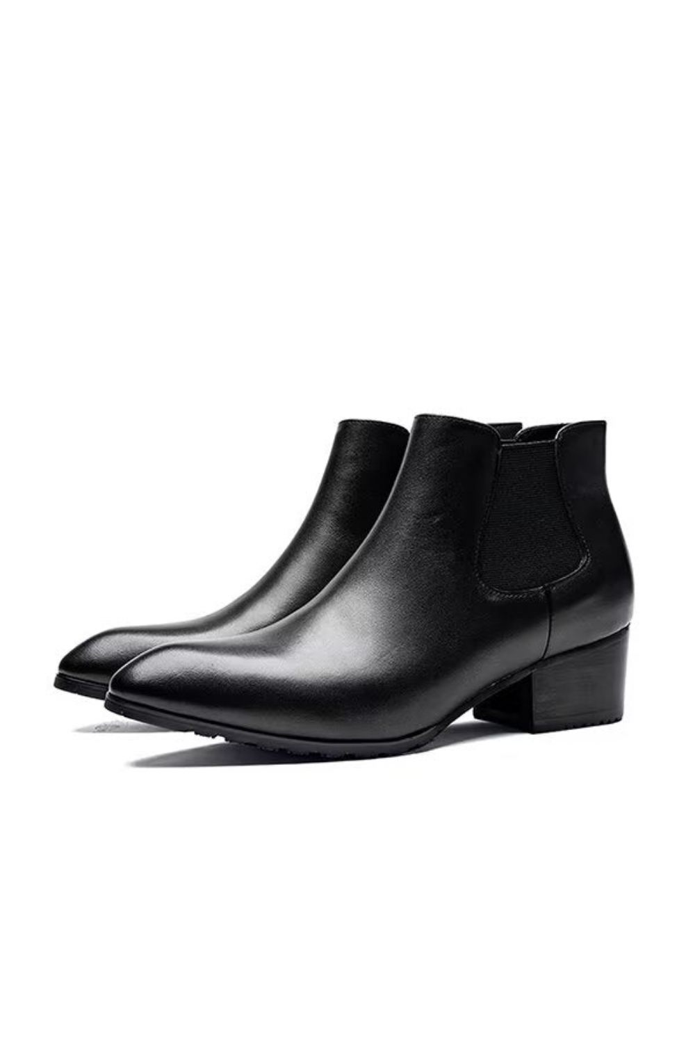 Bottes Pour Hommes Bottines À Fermeture Éclair Pointues - Noir