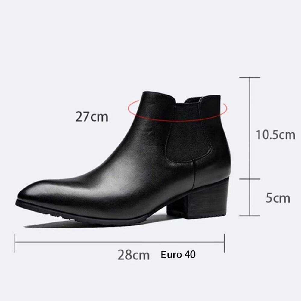 Bottes Pour Hommes Bottines À Fermeture Éclair Pointues - Noir