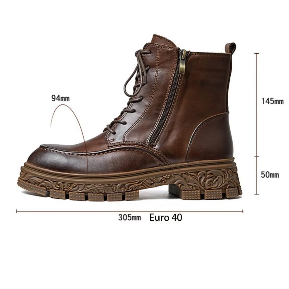 Bottes Pour Hommes Bottines À Fermeture Éclair Vintage - Marron