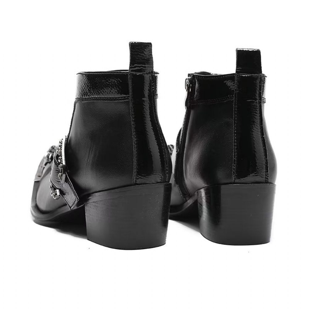 Bottes Pour Hommes Bottines Habillées Sophistiquées - Noir