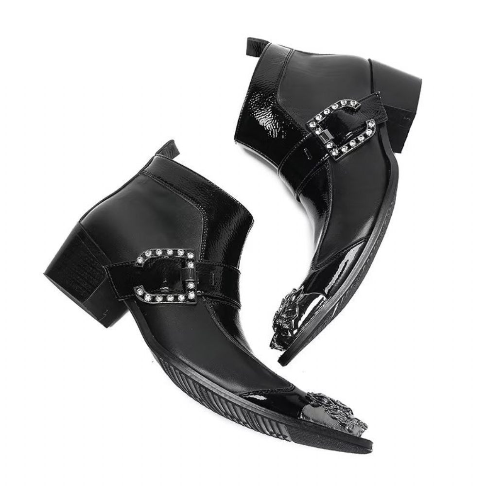 Bottes Pour Hommes Bottines Habillées Sophistiquées - Noir