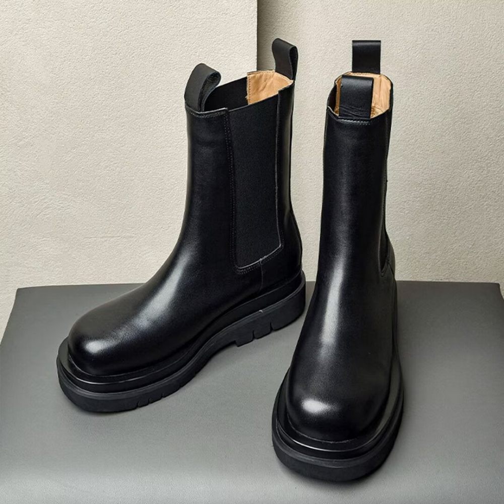 Bottes Pour Hommes Bottines Hautes - Noir