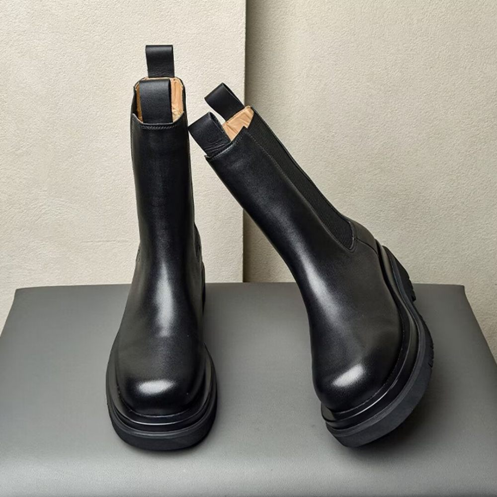 Bottes Pour Hommes Bottines Hautes - Noir