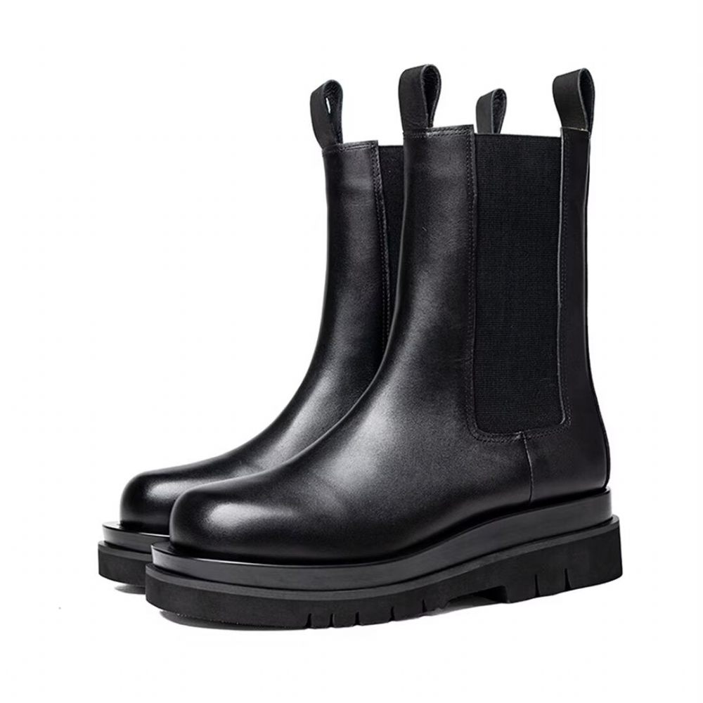 Bottes Pour Hommes Bottines Hautes - Noir