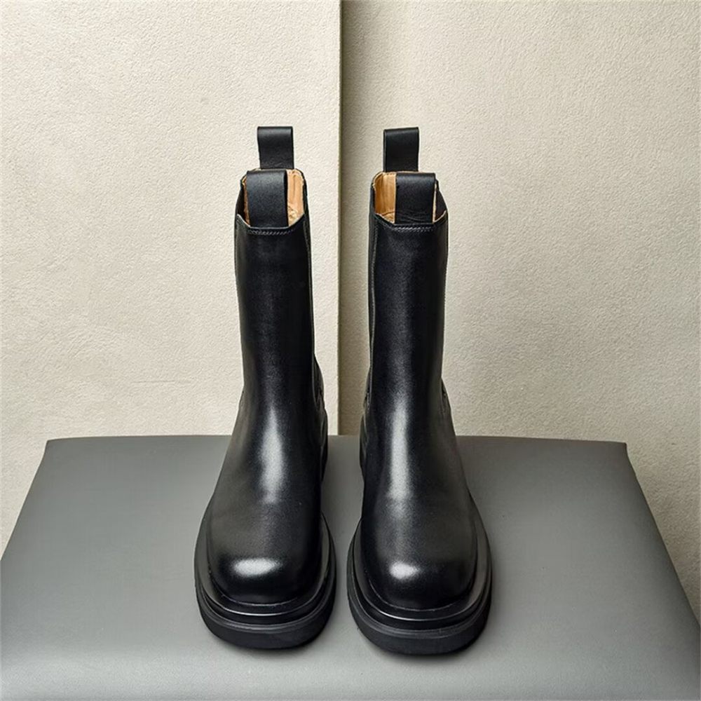 Bottes Pour Hommes Bottines Hautes - Noir