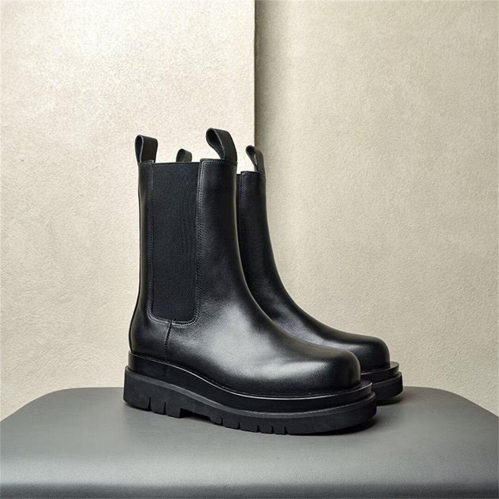 Bottes Pour Hommes Bottines Hautes - Noir