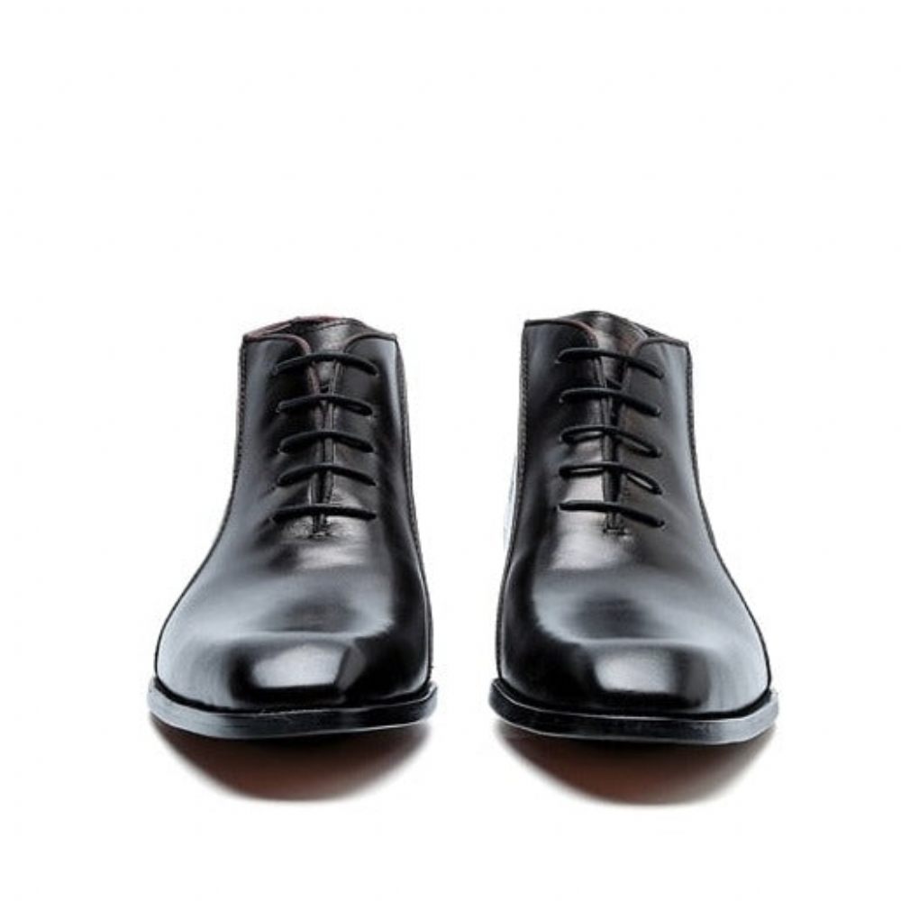 Bottes Pour Hommes Bottines À Lacets Cuir Exotique Luxe - Café