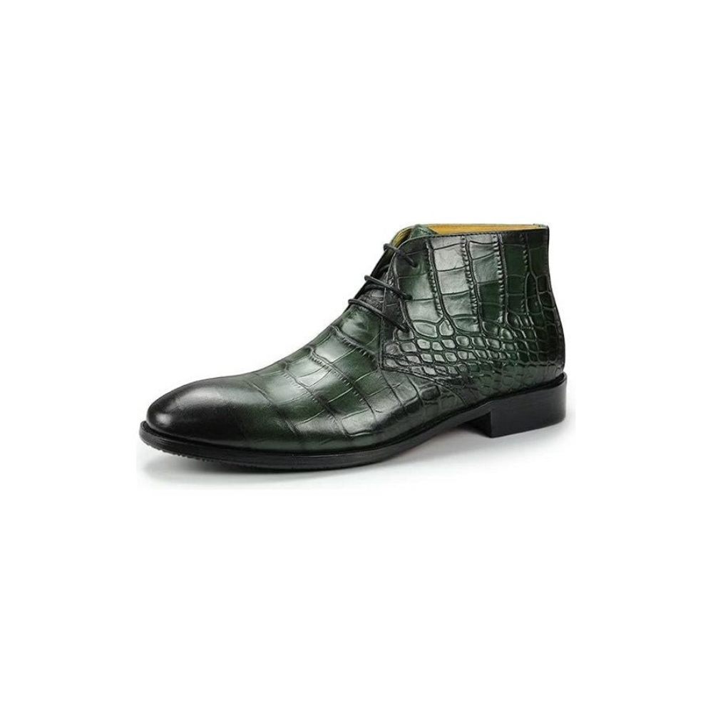 Bottes Pour Hommes Bottines À Lacets Élégantes - Vert