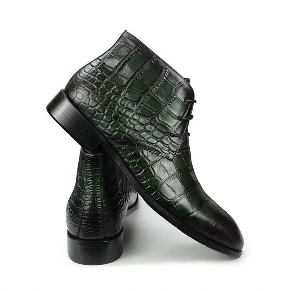 Bottes Pour Hommes Bottines À Lacets Élégantes - Vert