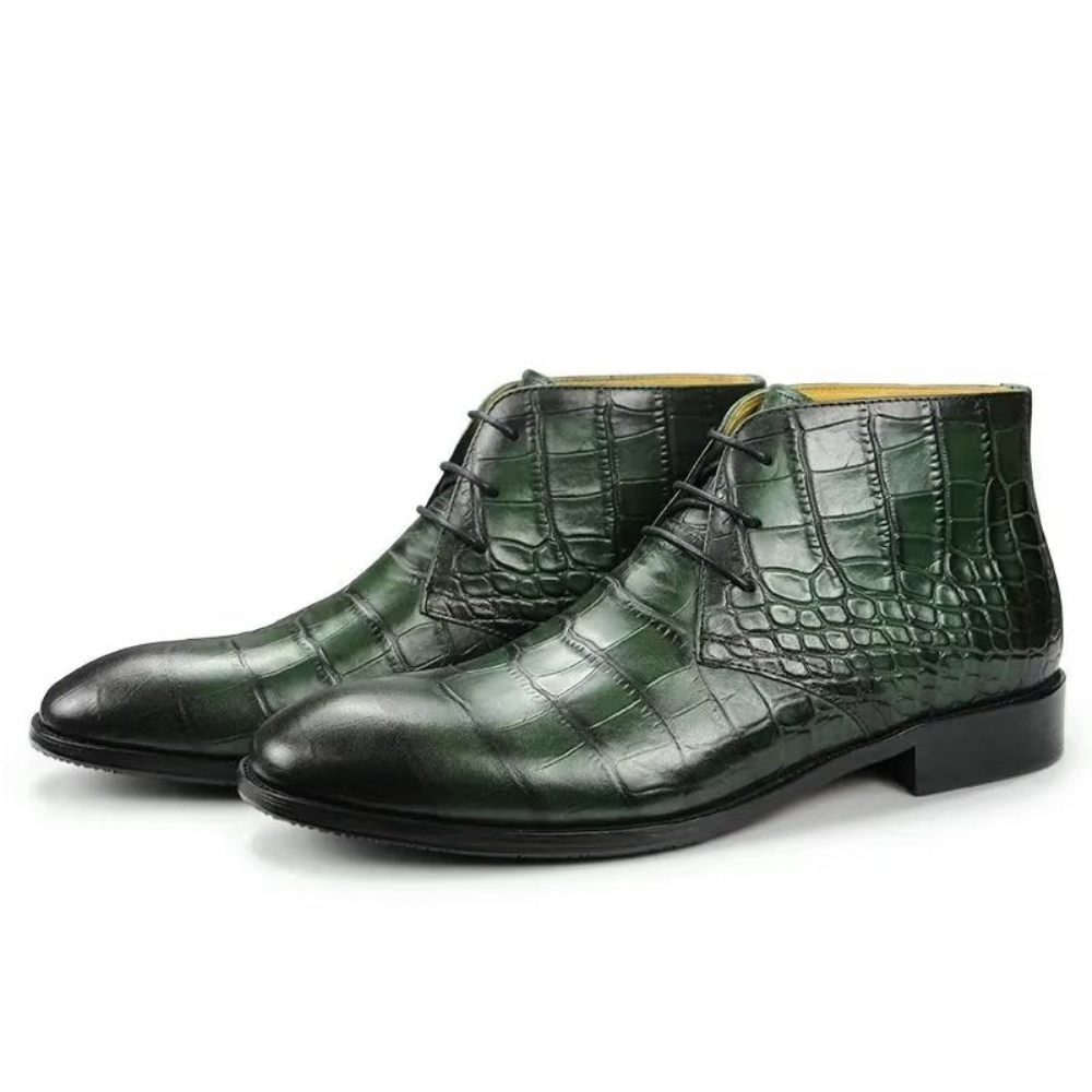 Bottes Pour Hommes Bottines À Lacets Élégantes - Vert