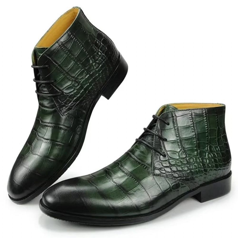 Bottes Pour Hommes Bottines À Lacets Élégantes - Vert