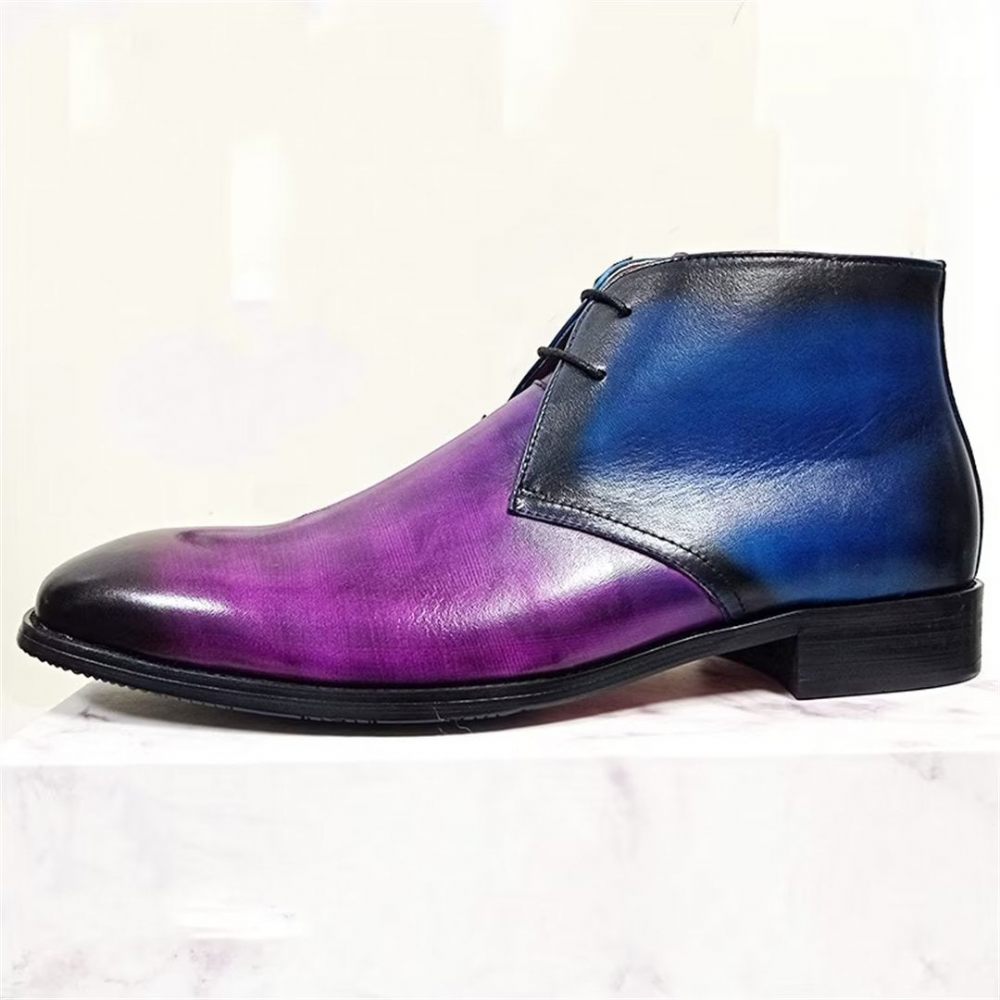 Bottes Pour Hommes Bottines À Lacets Loisirs - Violet