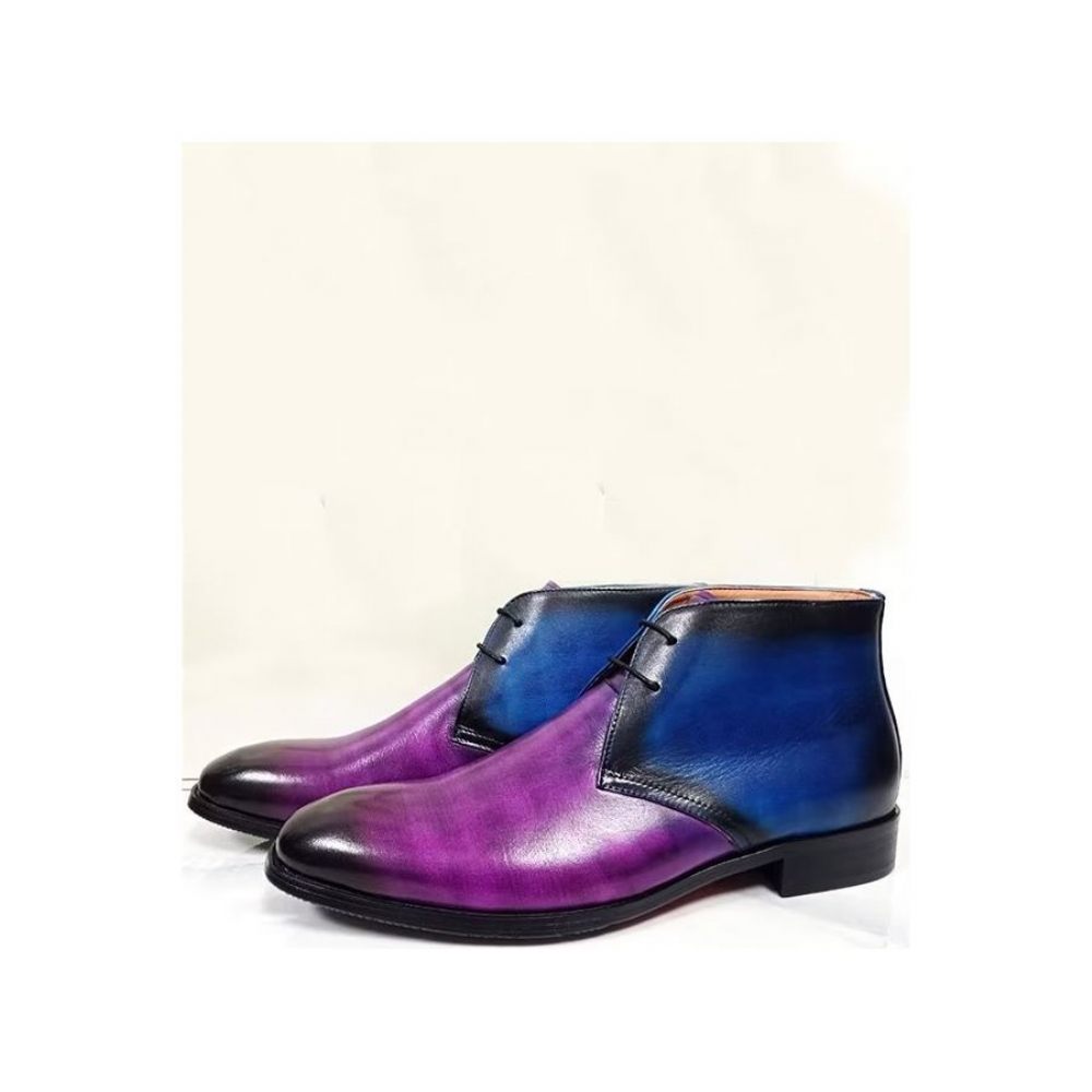 Bottes Pour Hommes Bottines À Lacets Loisirs - Violet