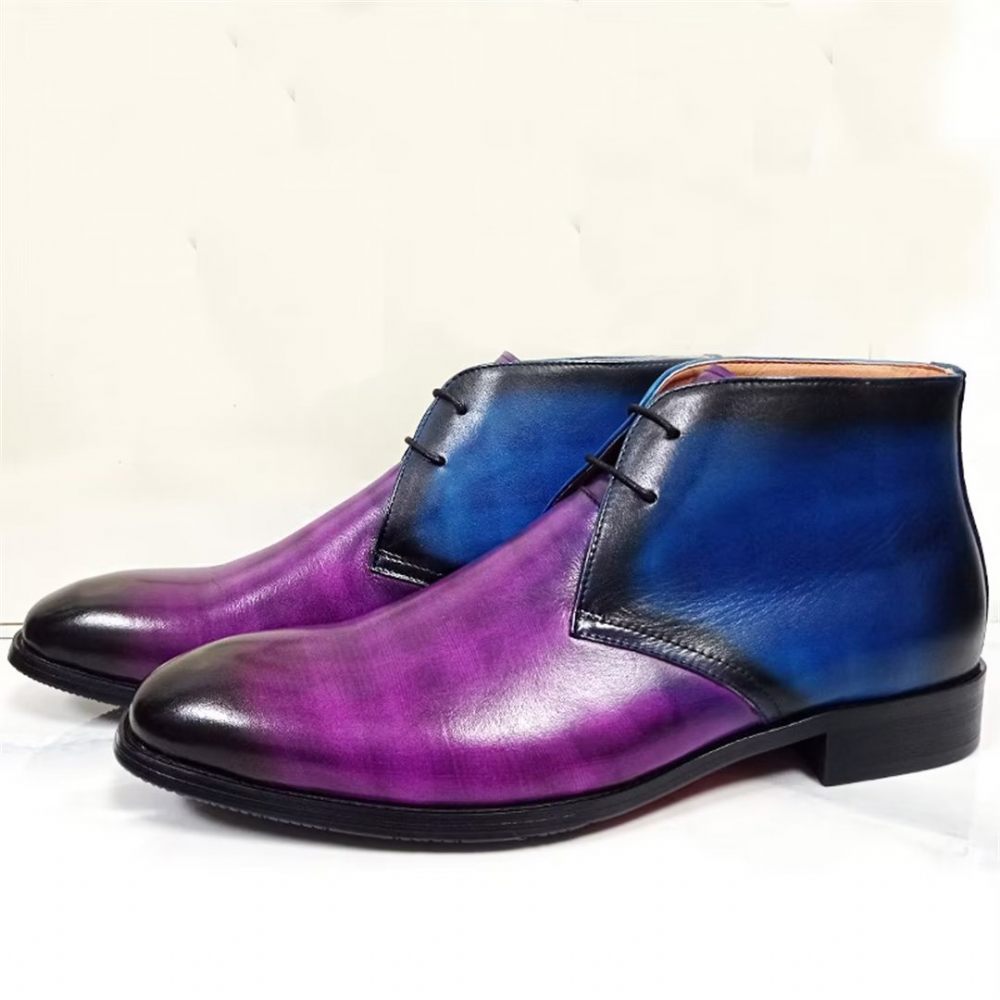 Bottes Pour Hommes Bottines À Lacets Loisirs - Violet