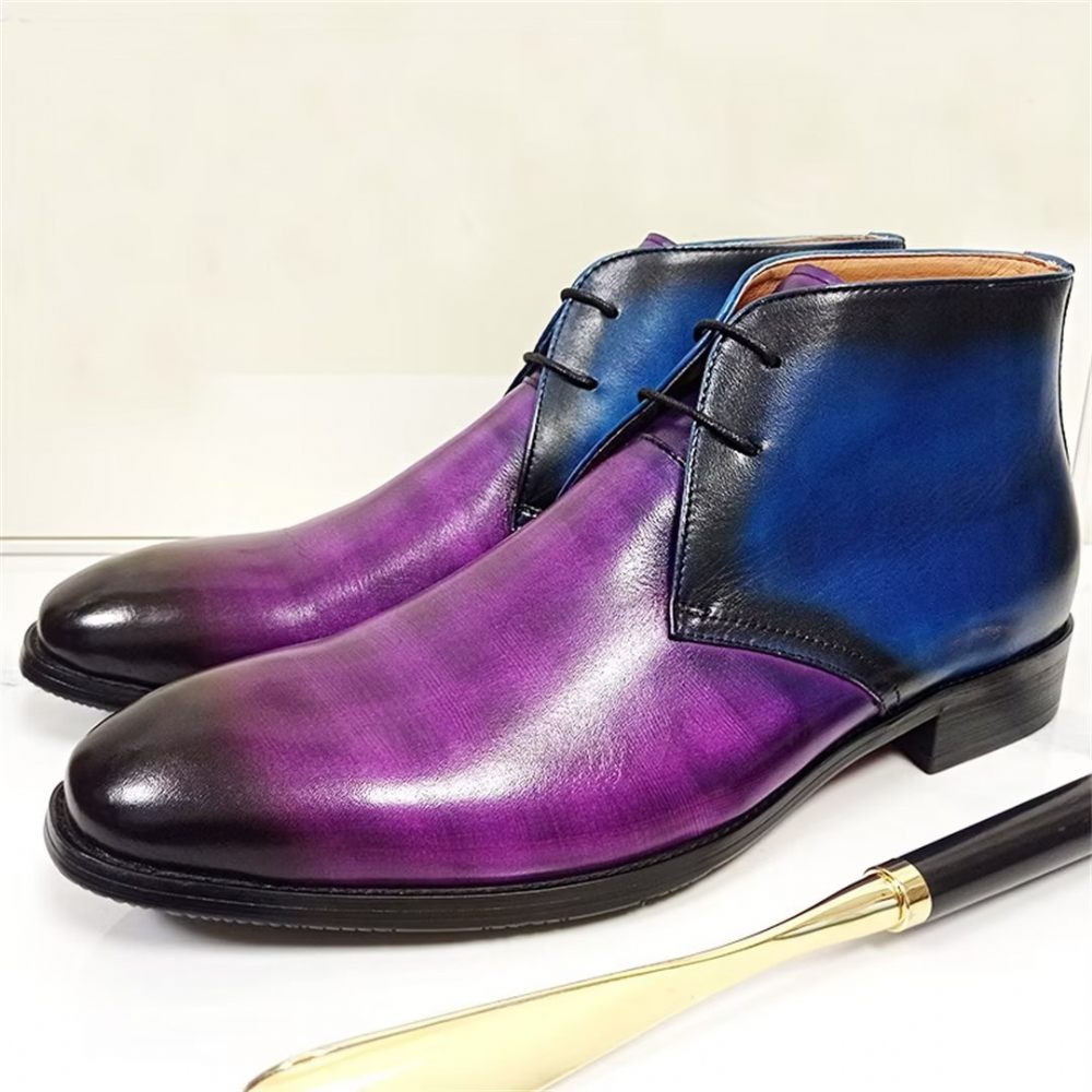 Bottes Pour Hommes Bottines À Lacets Loisirs - Violet