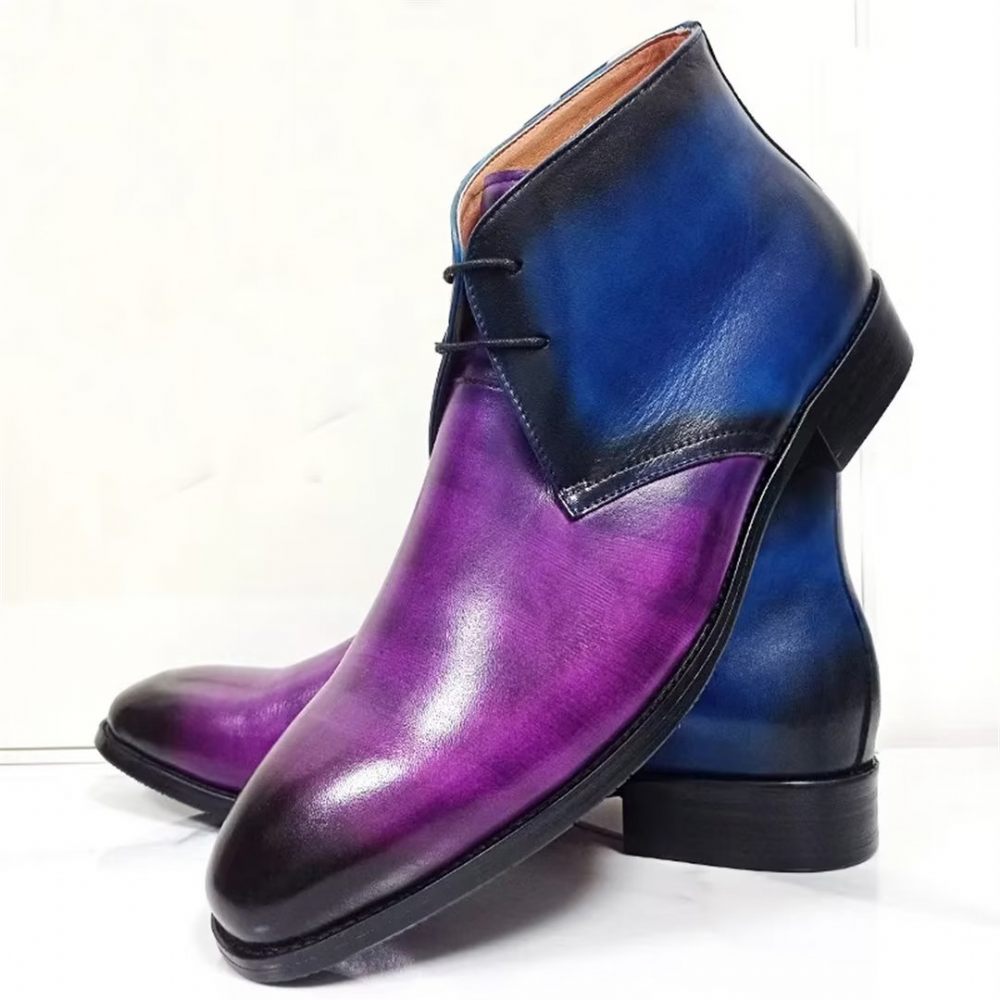 Bottes Pour Hommes Bottines À Lacets Loisirs - Violet