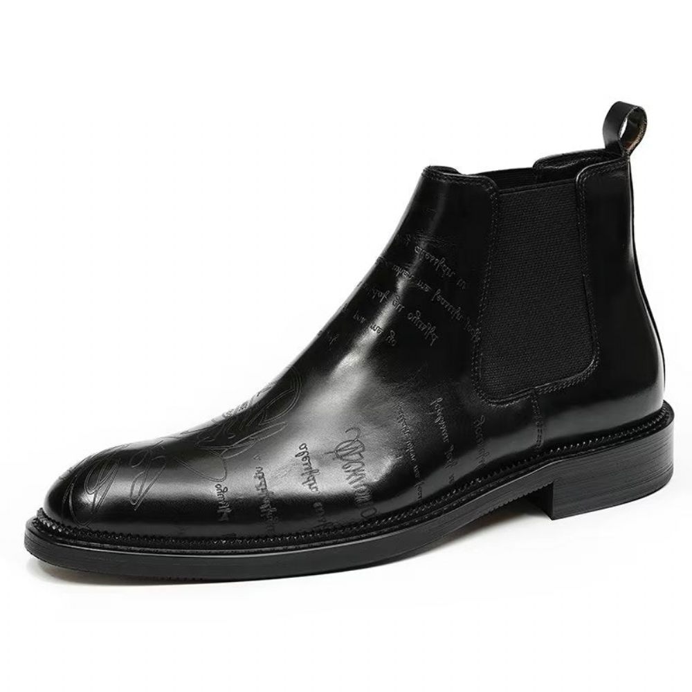 Bottes Pour Hommes Bottines Lisses - Noir