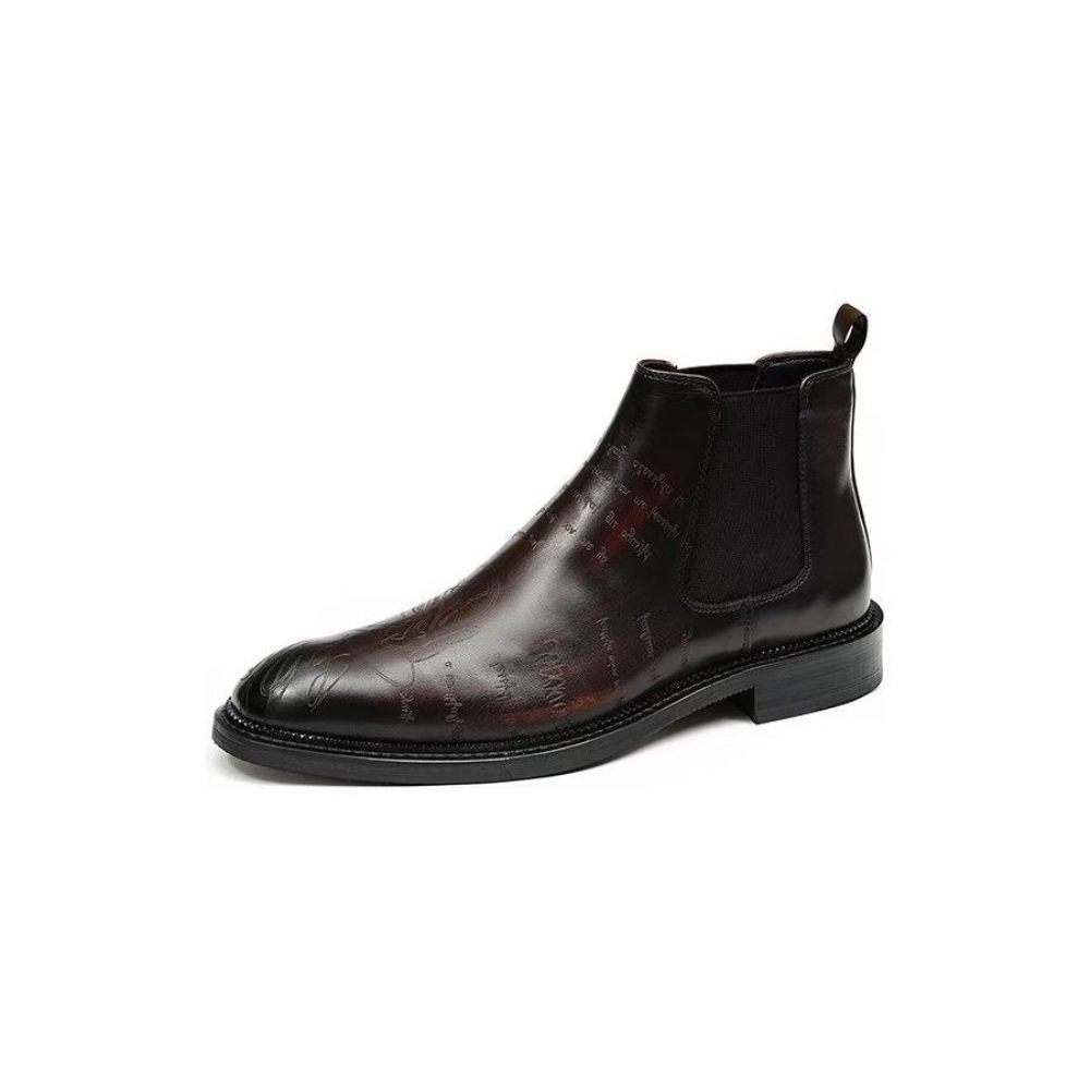 Bottes Pour Hommes Bottines Lisses - Café