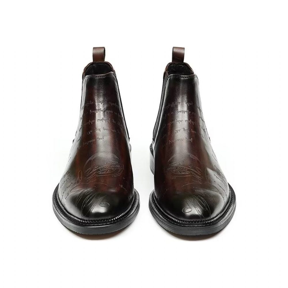 Bottes Pour Hommes Bottines Lisses - Café