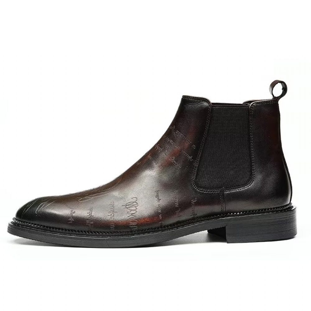 Bottes Pour Hommes Bottines Lisses - Café