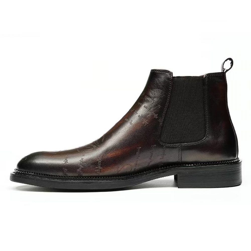 Bottes Pour Hommes Bottines Lisses - Café