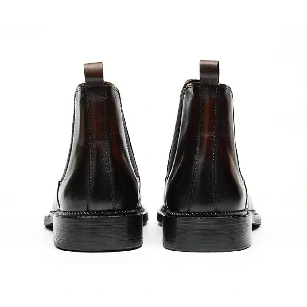 Bottes Pour Hommes Bottines Lisses - Café