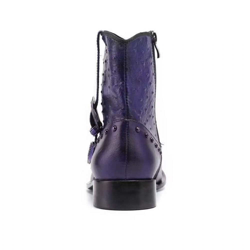 Bottes Pour Hommes Bottines Luxe Cuir Exotique - Violet