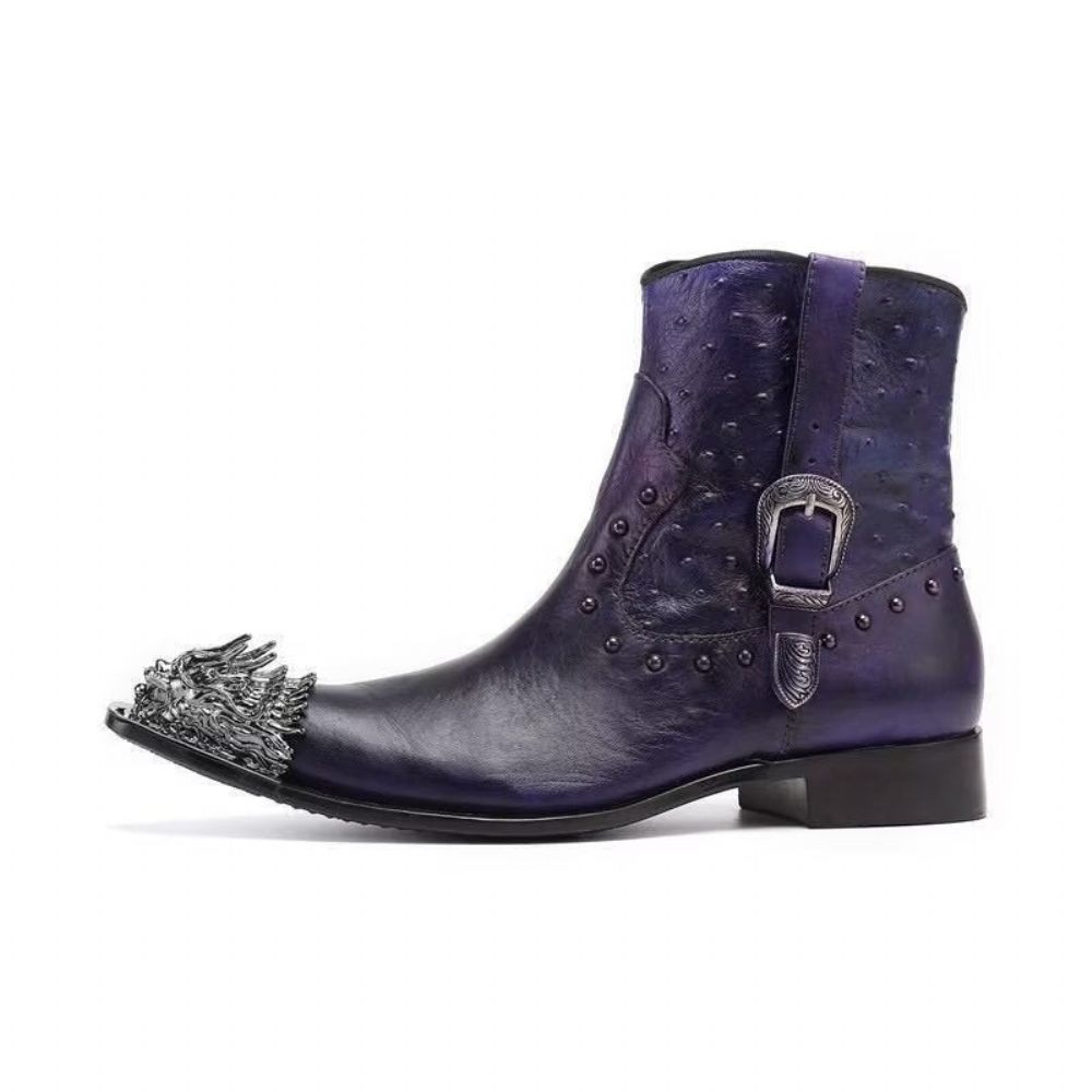 Bottes Pour Hommes Bottines Luxe Cuir Exotique - Violet