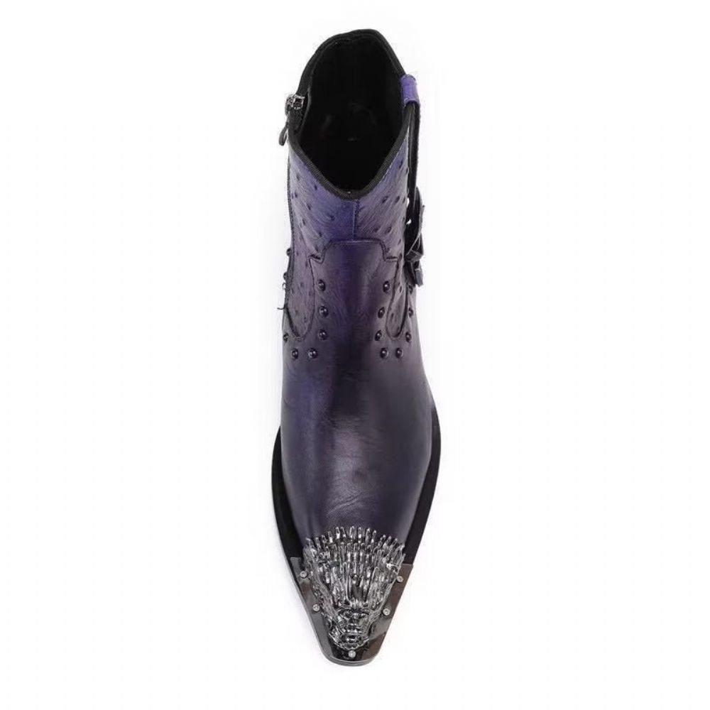 Bottes Pour Hommes Bottines Luxe Cuir Exotique - Violet