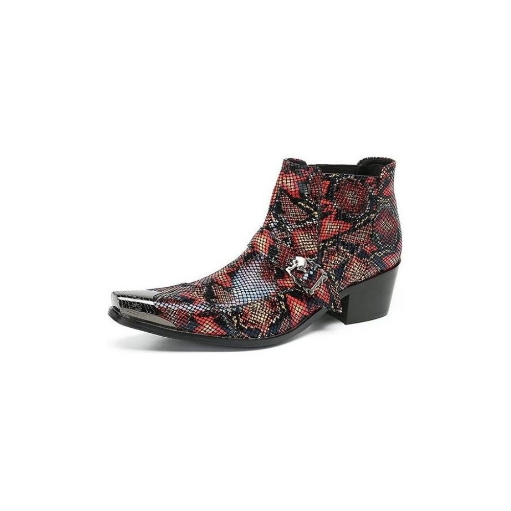 Bottes Pour Hommes Bottines Luxe Cuir Exotique - Multicolore