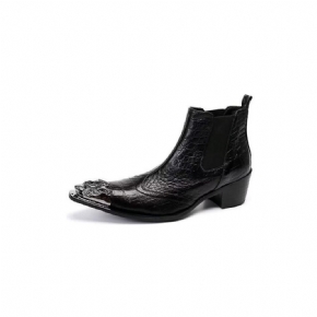 Bottes Pour Hommes Bottines Luxe Cuir À Texture Croco