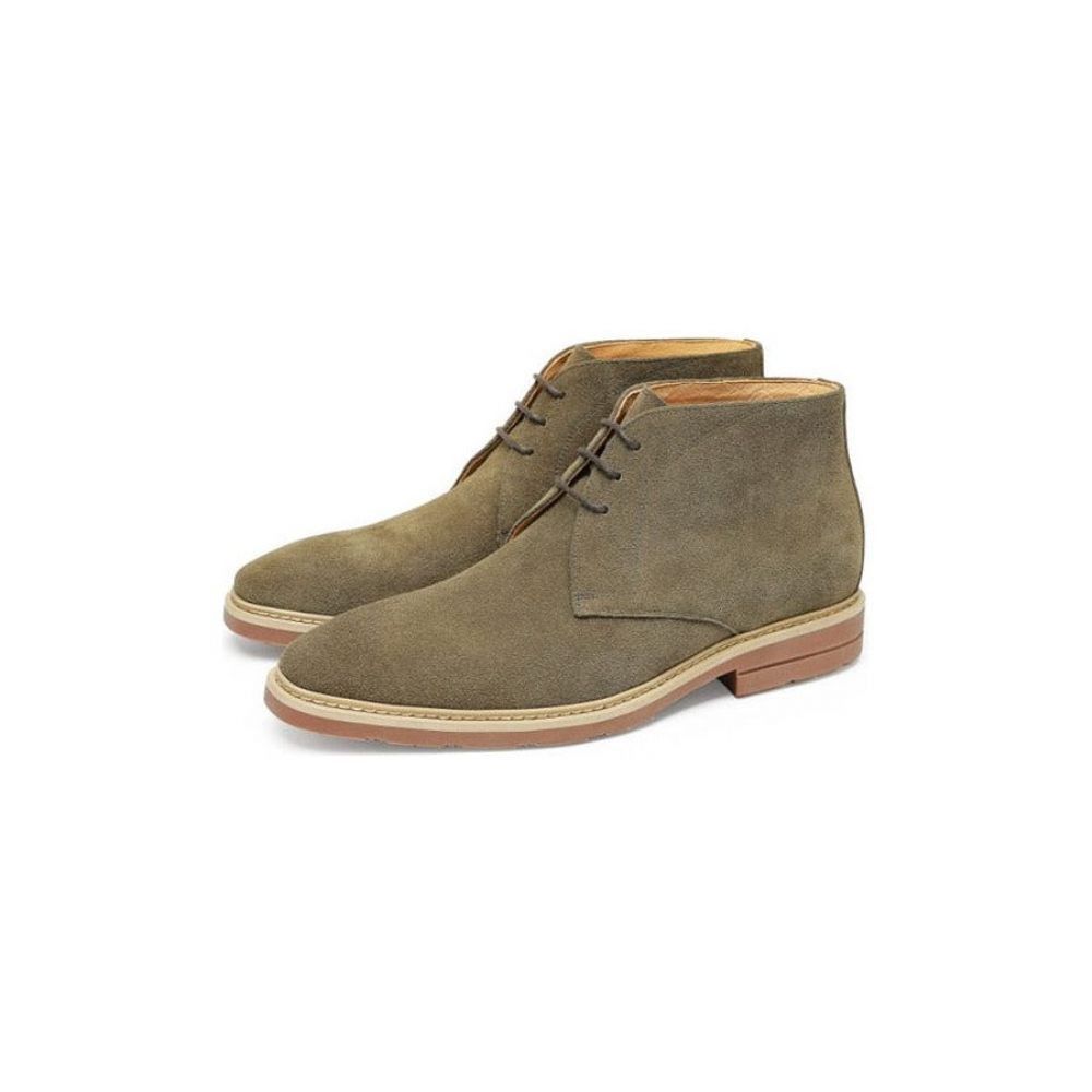 Bottes Pour Hommes Bottines Richelieu À Lacets Créateur Exotique - Vert