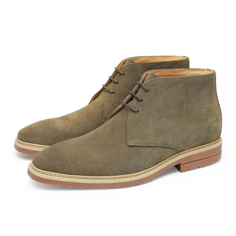 Bottes Pour Hommes Bottines Richelieu À Lacets Créateur Exotique - Vert