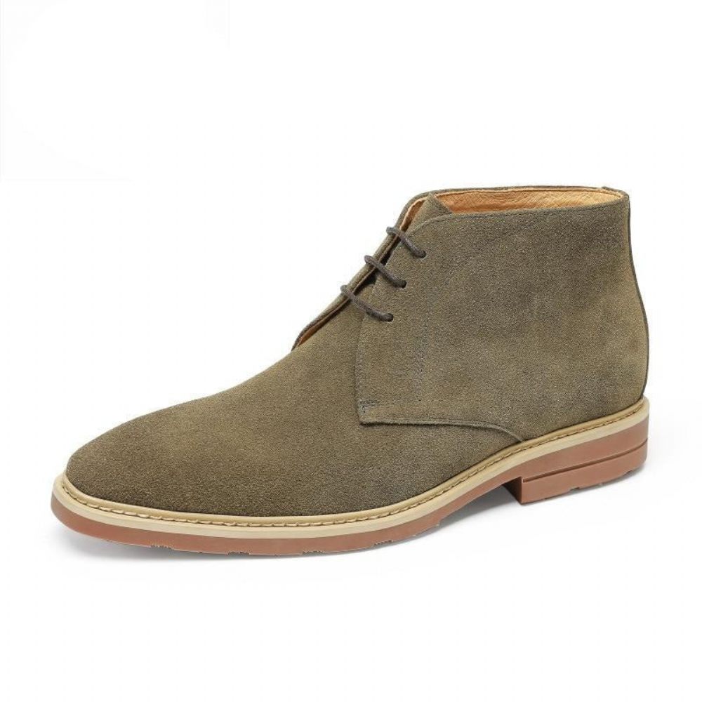 Bottes Pour Hommes Bottines Richelieu À Lacets Créateur Exotique - Vert