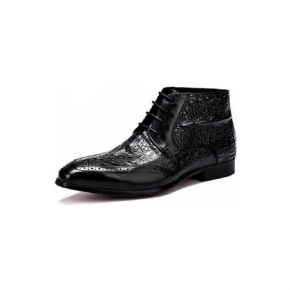 Bottes Pour Hommes Bottines Richelieu À Lacets Texture Croco