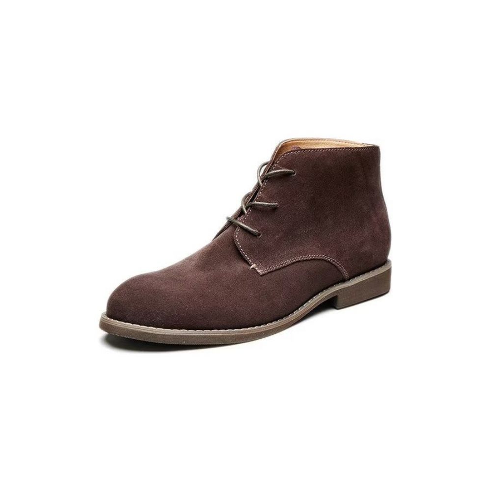 Bottes Pour Hommes Bottines Vernies À Lacets Cuir Vache Élégantes