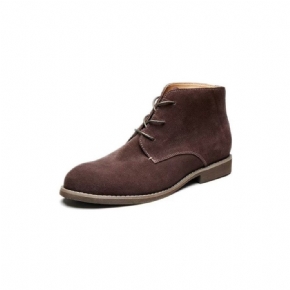 Bottes Pour Hommes Bottines Vernies À Lacets Cuir Vache Élégantes