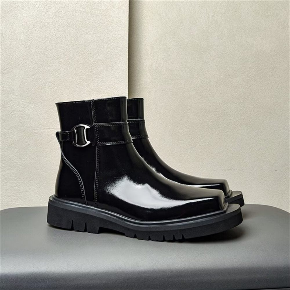 Bottes Pour Hommes Bottines Zippées - Noir