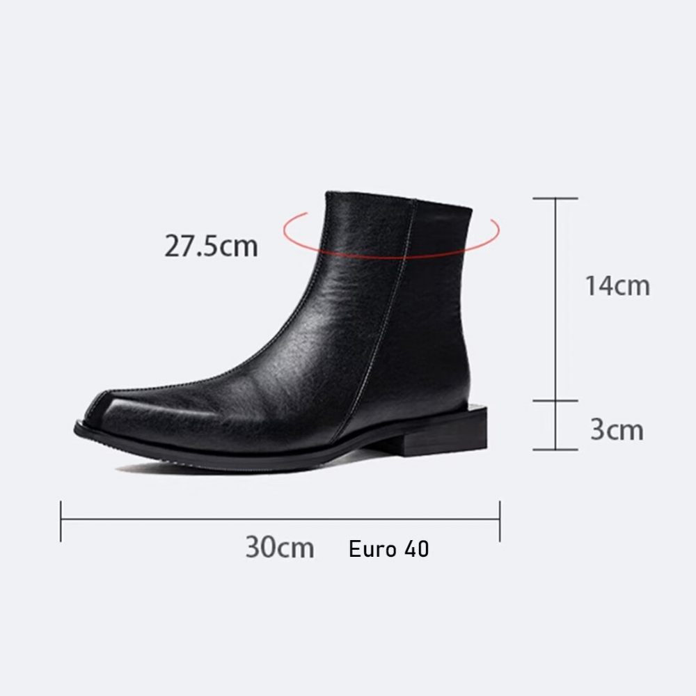 Bottes Pour Hommes À Bout Rond Avec Boucle - Noir