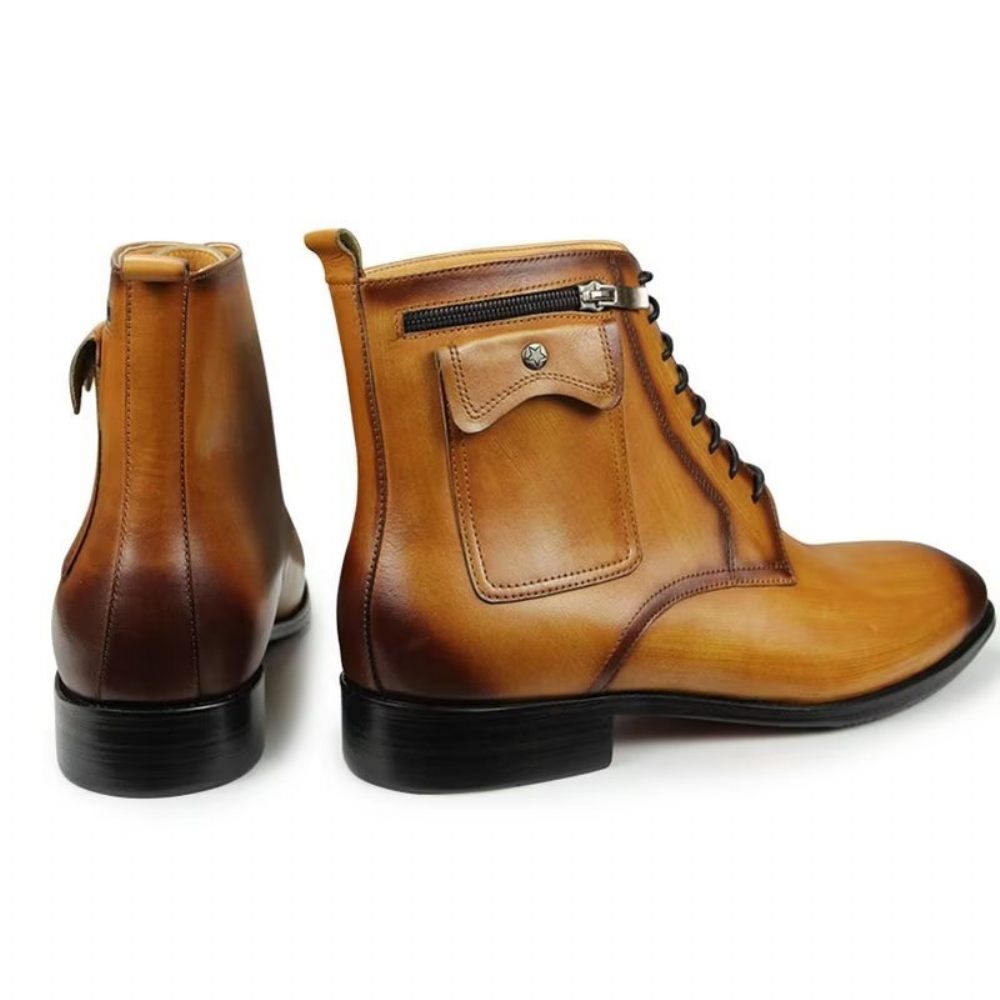 Bottes Pour Hommes Chaussures Habillées Montantes - Marron