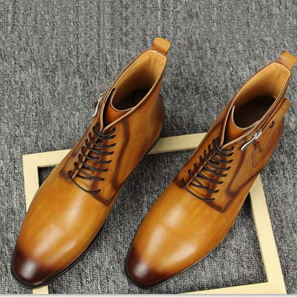 Bottes Pour Hommes Chaussures Habillées Montantes - Marron