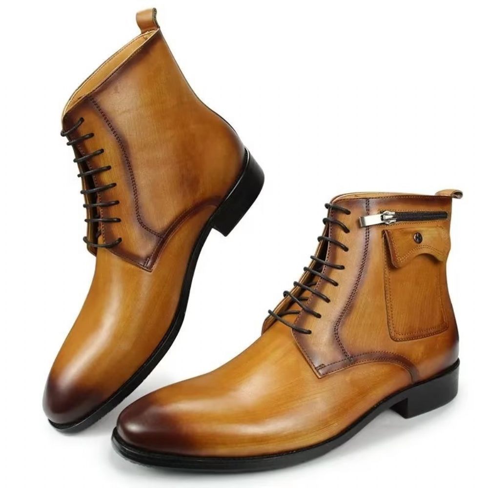 Bottes Pour Hommes Chaussures Habillées Montantes - Marron