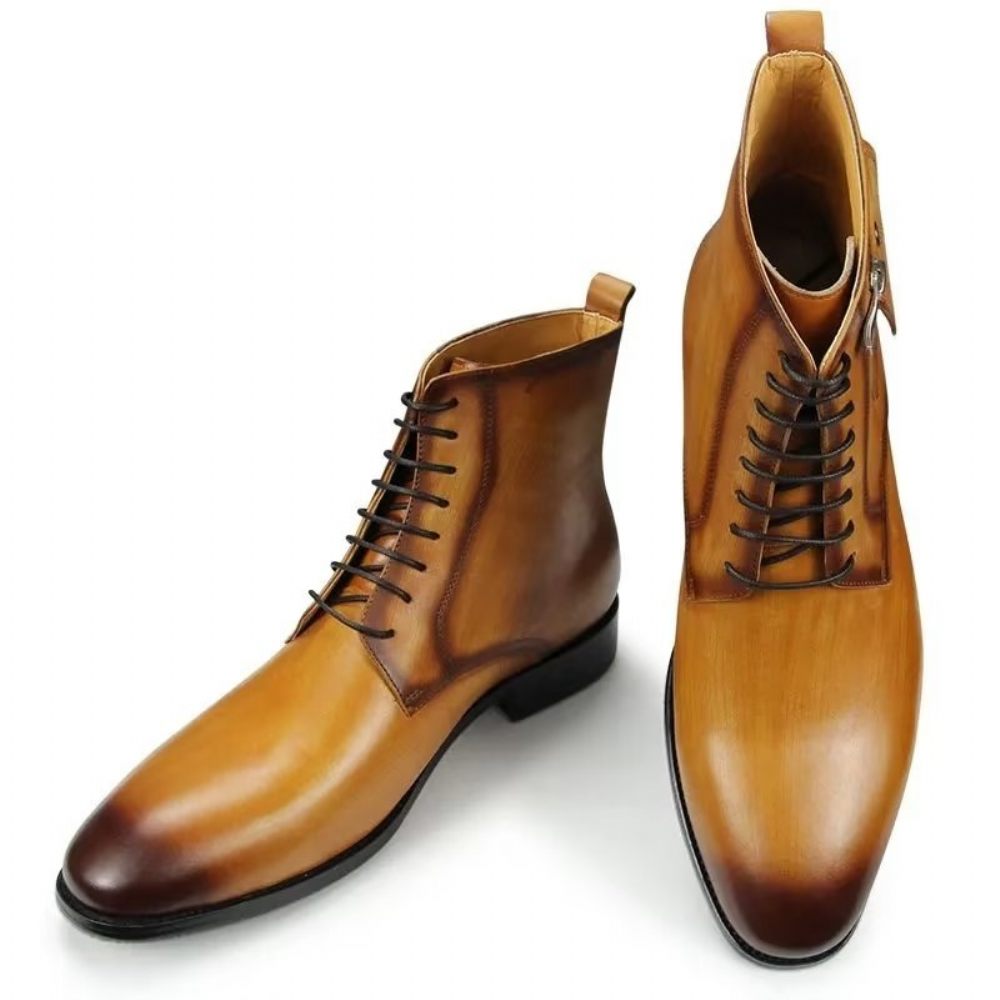 Bottes Pour Hommes Chaussures Habillées Montantes - Marron