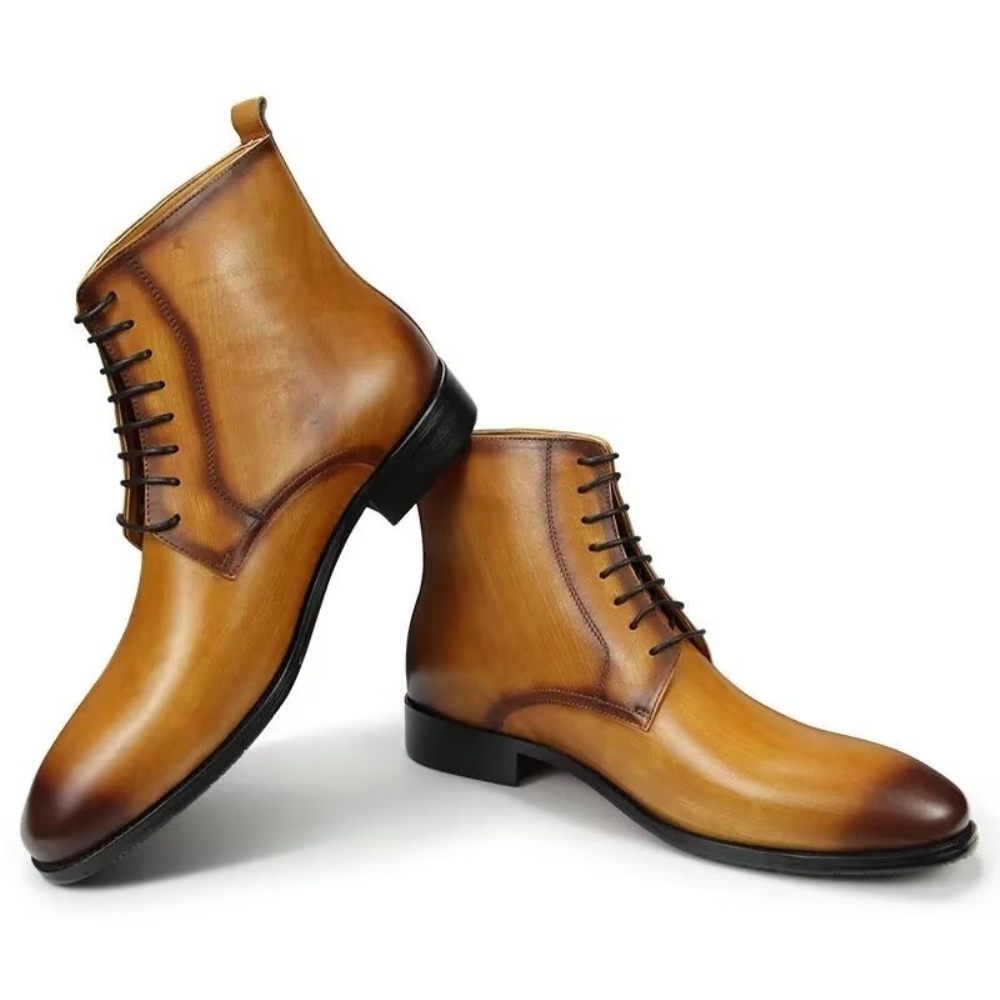 Bottes Pour Hommes Chaussures Habillées Montantes - Marron