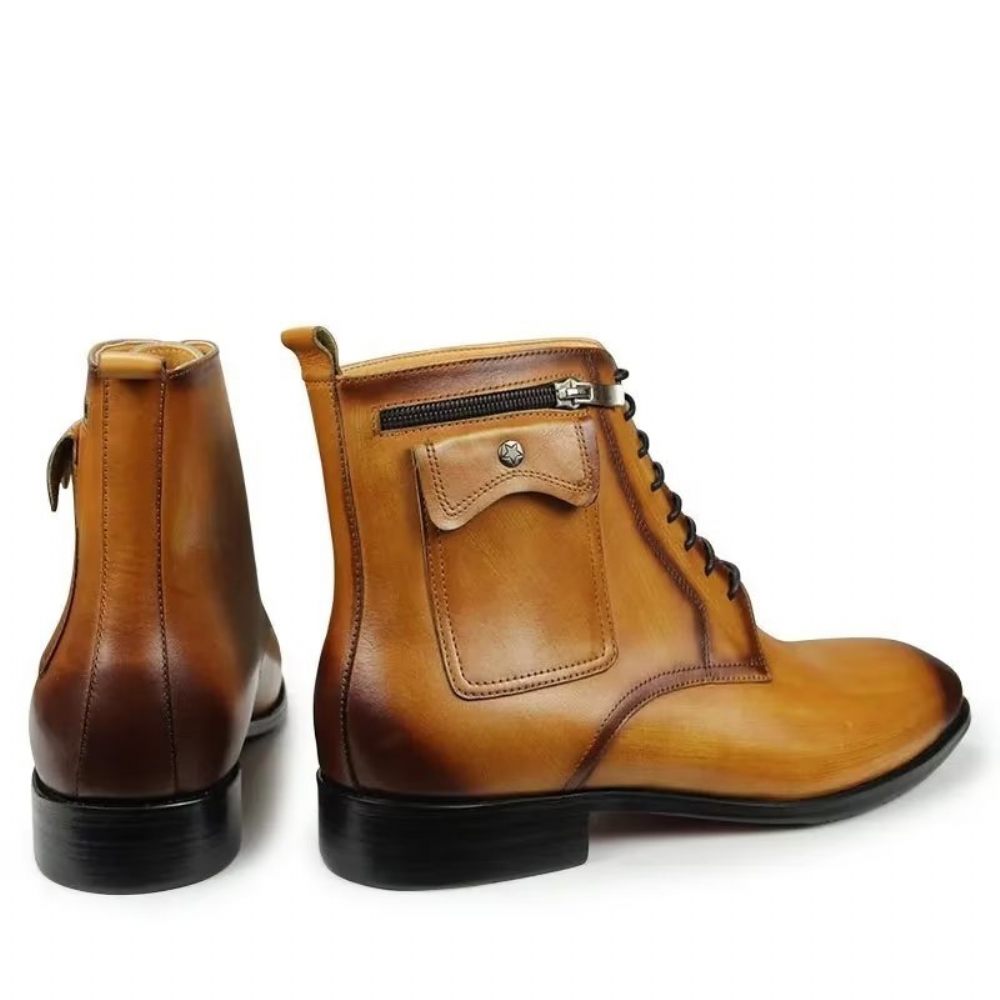 Bottes Pour Hommes Chaussures Habillées Montantes - Marron