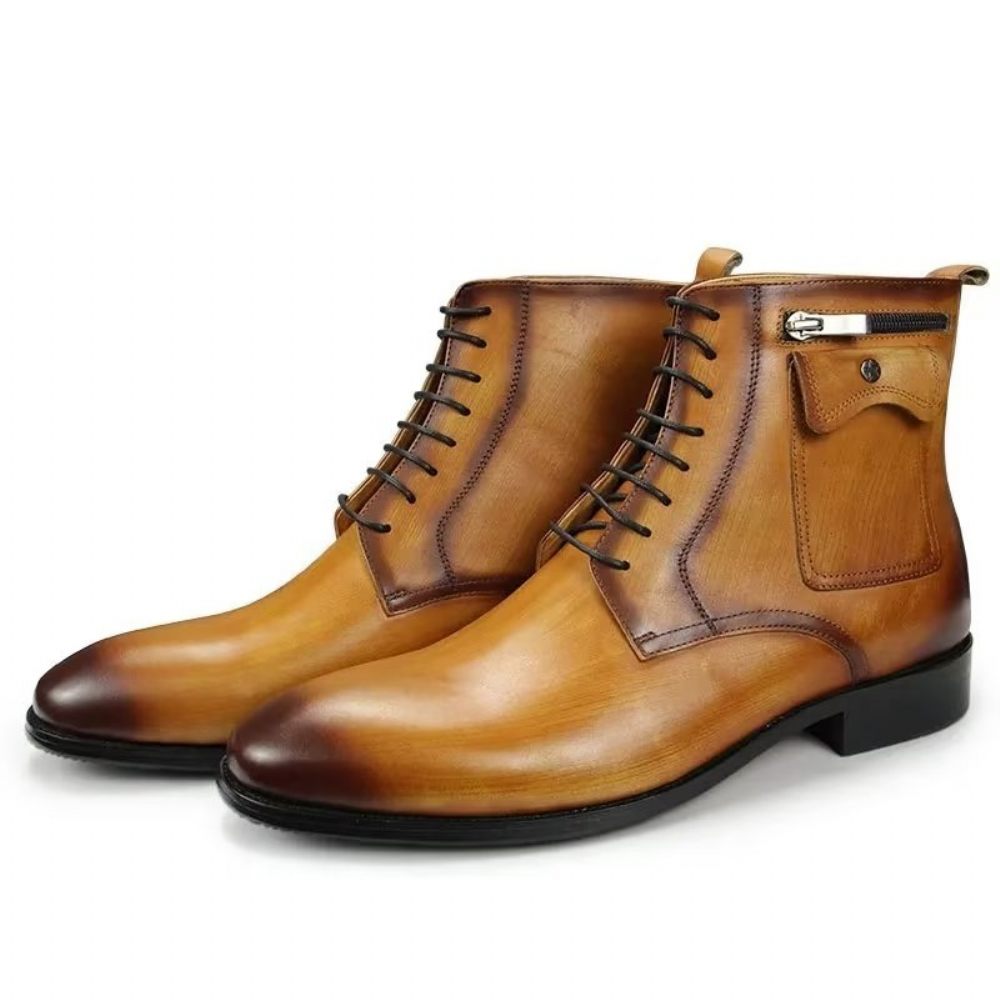 Bottes Pour Hommes Chaussures Habillées Montantes - Marron